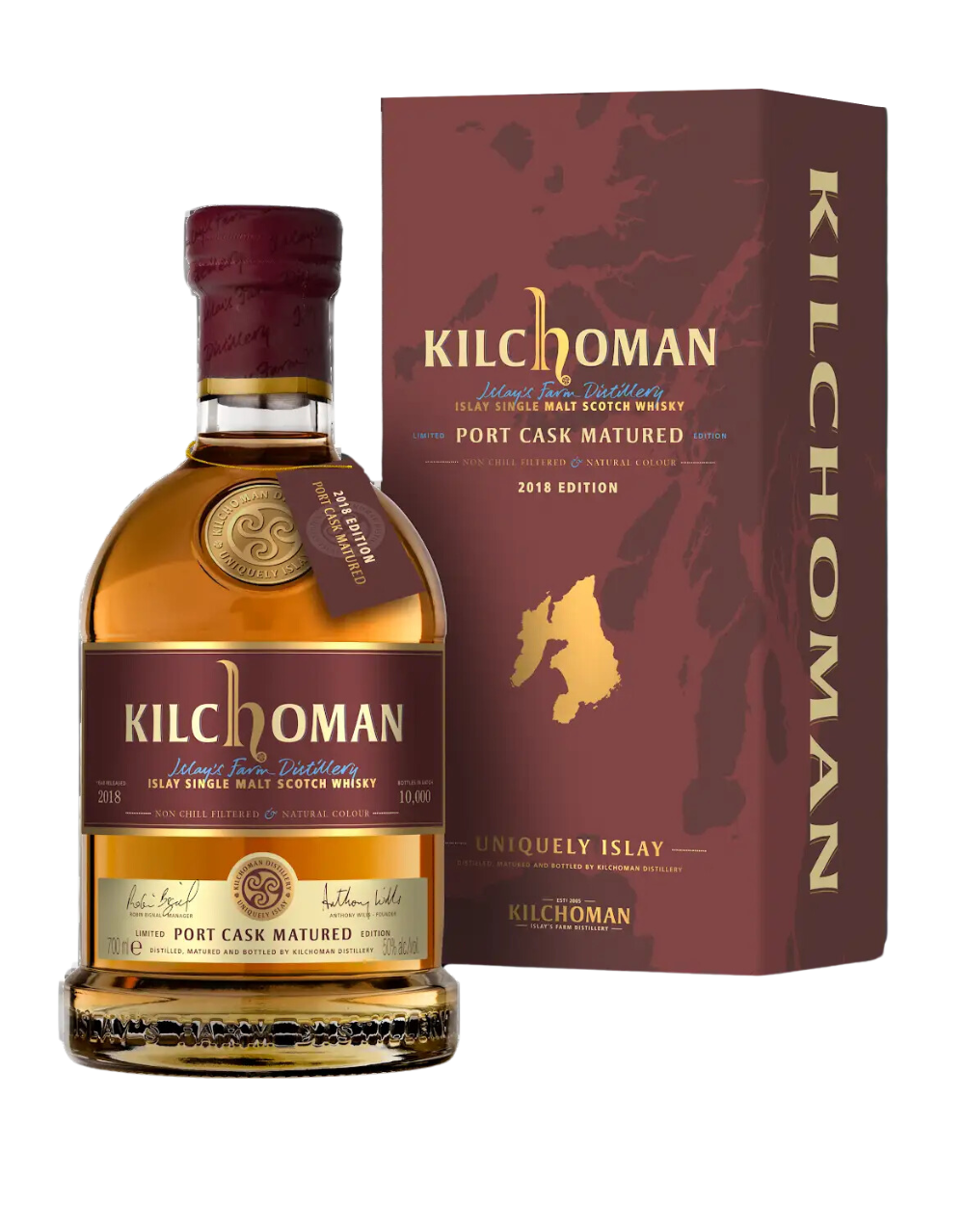 KILCHOMAN PORT CASK MATURED ISLAY SINGLE MALT SCOTCH WHISKY