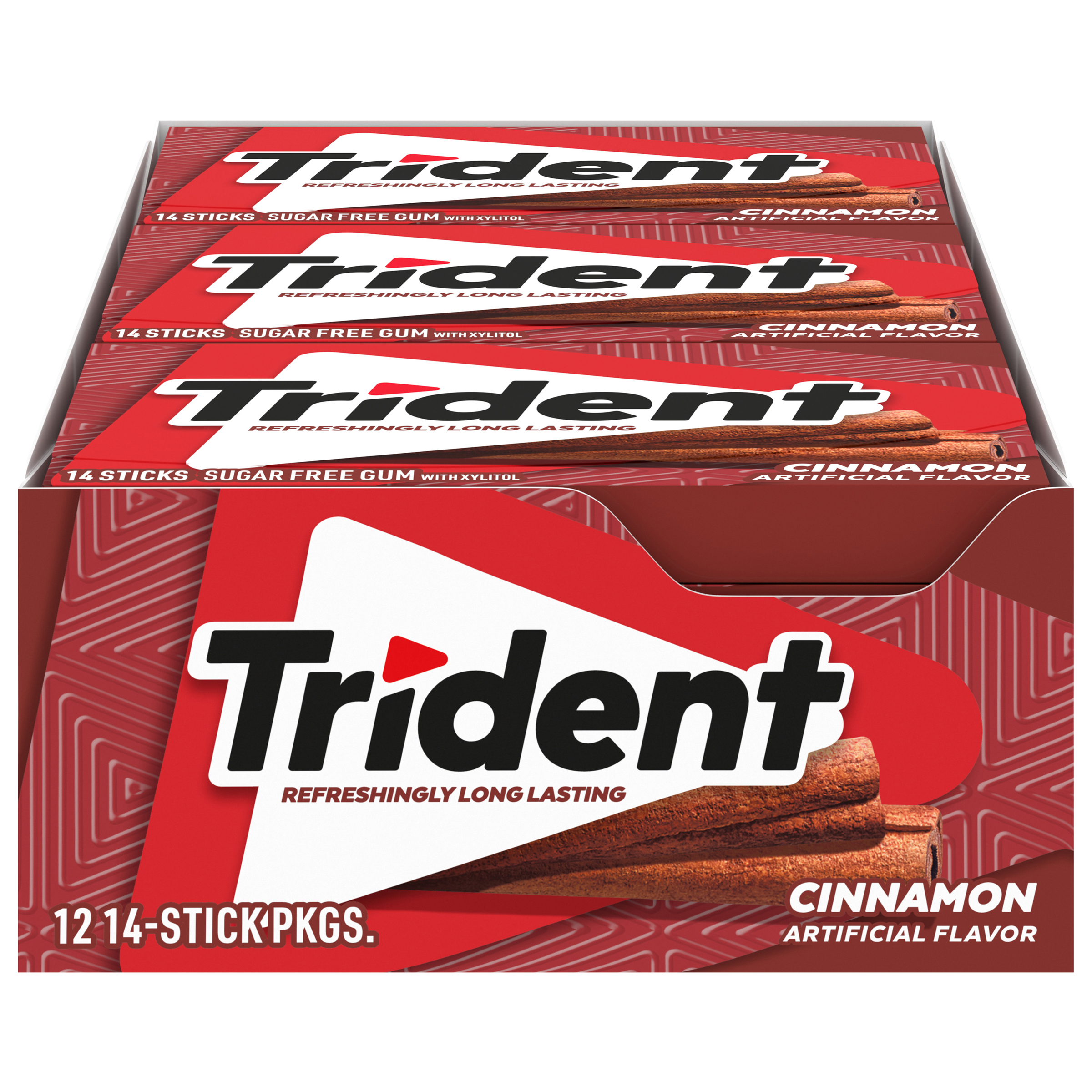 Trident Cinnamon Sugar Free Gum, 12 Packs of 14 Pieces (168 Total Pieces)-thumbnail-0