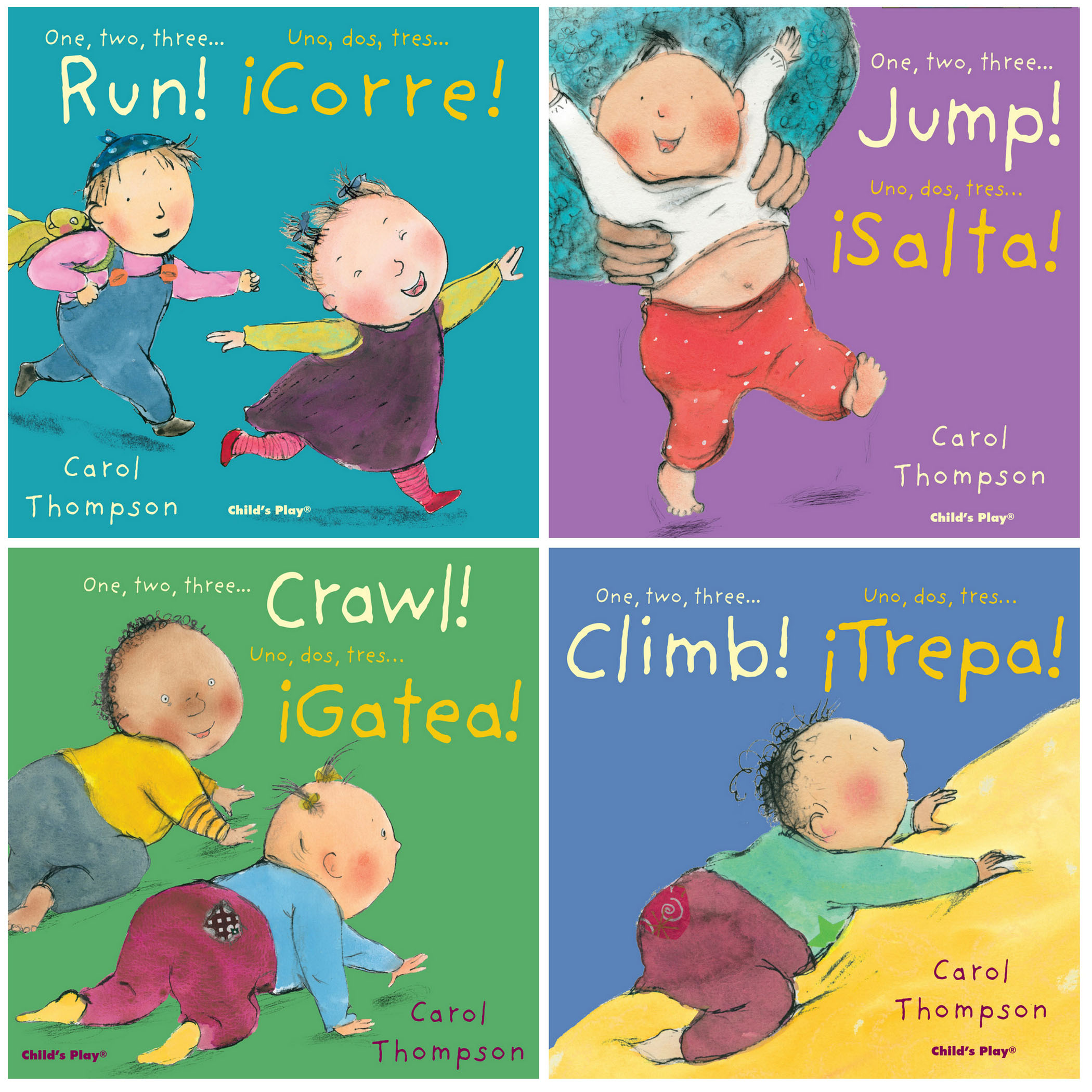 Child's Play Books Little Movers Bilingual Books, Set of 4