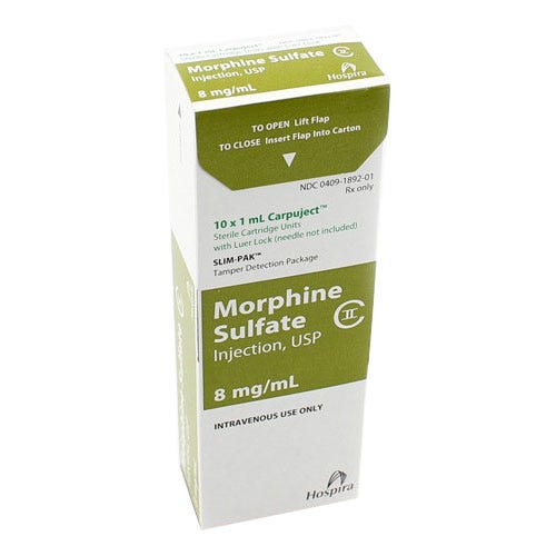 Morphine 8mg/ml 1ml Cpj PF  CII- 10/Box