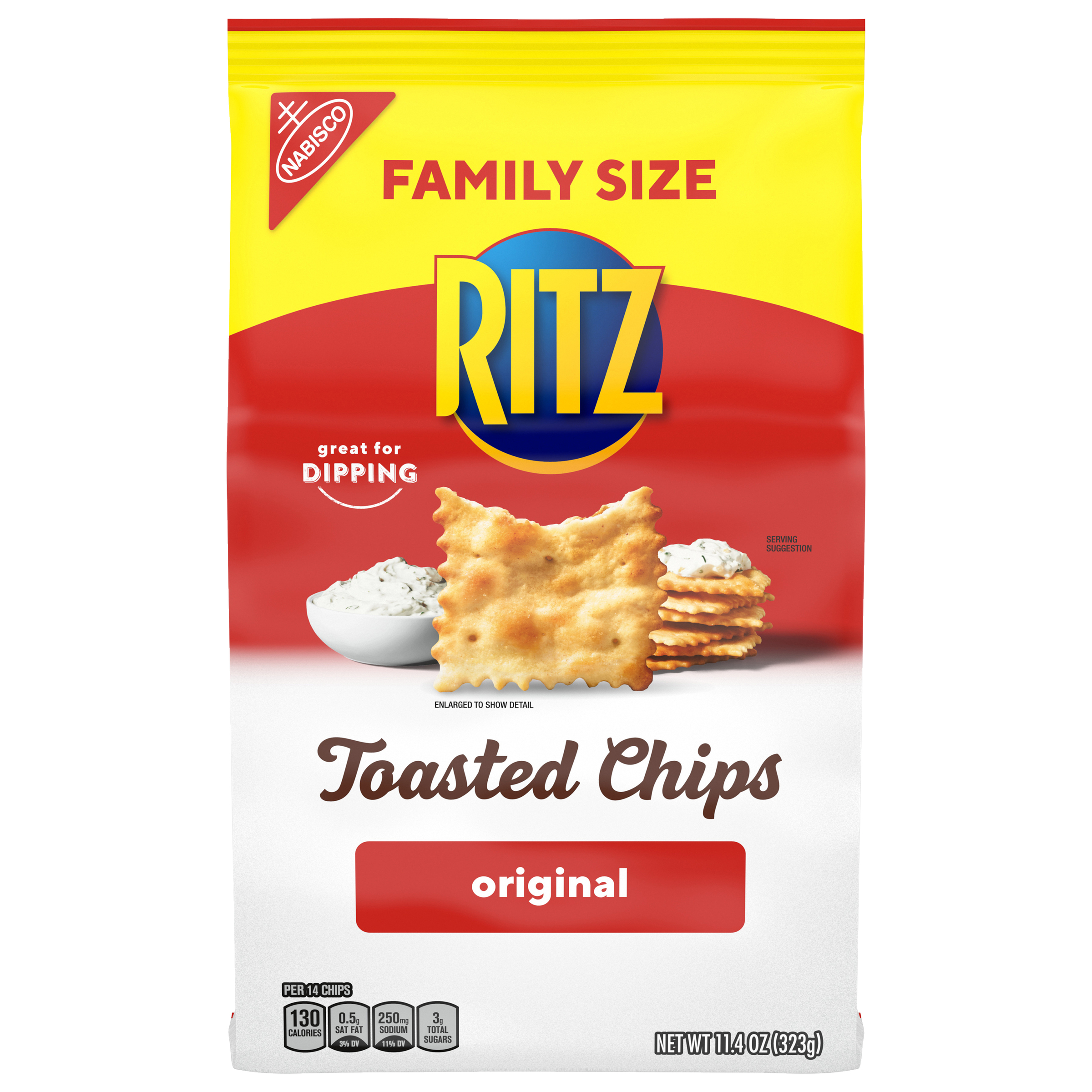 RITZ Original Toasted Chips, Family Size, 11.4 oz Bag-thumbnail-0