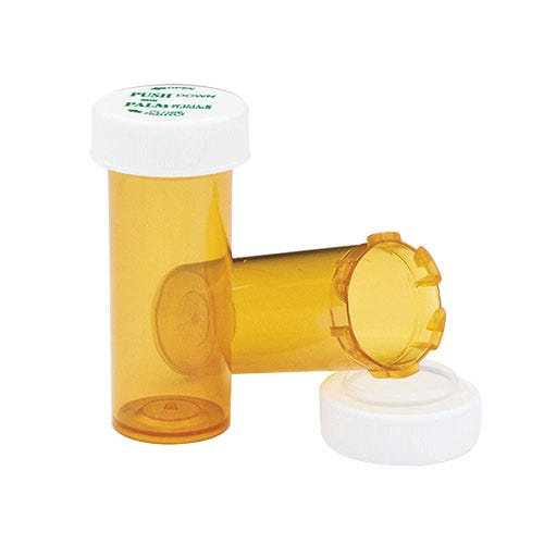 Amber Vial 6 Dram w/ Child Resistant Cap - 580/Case
