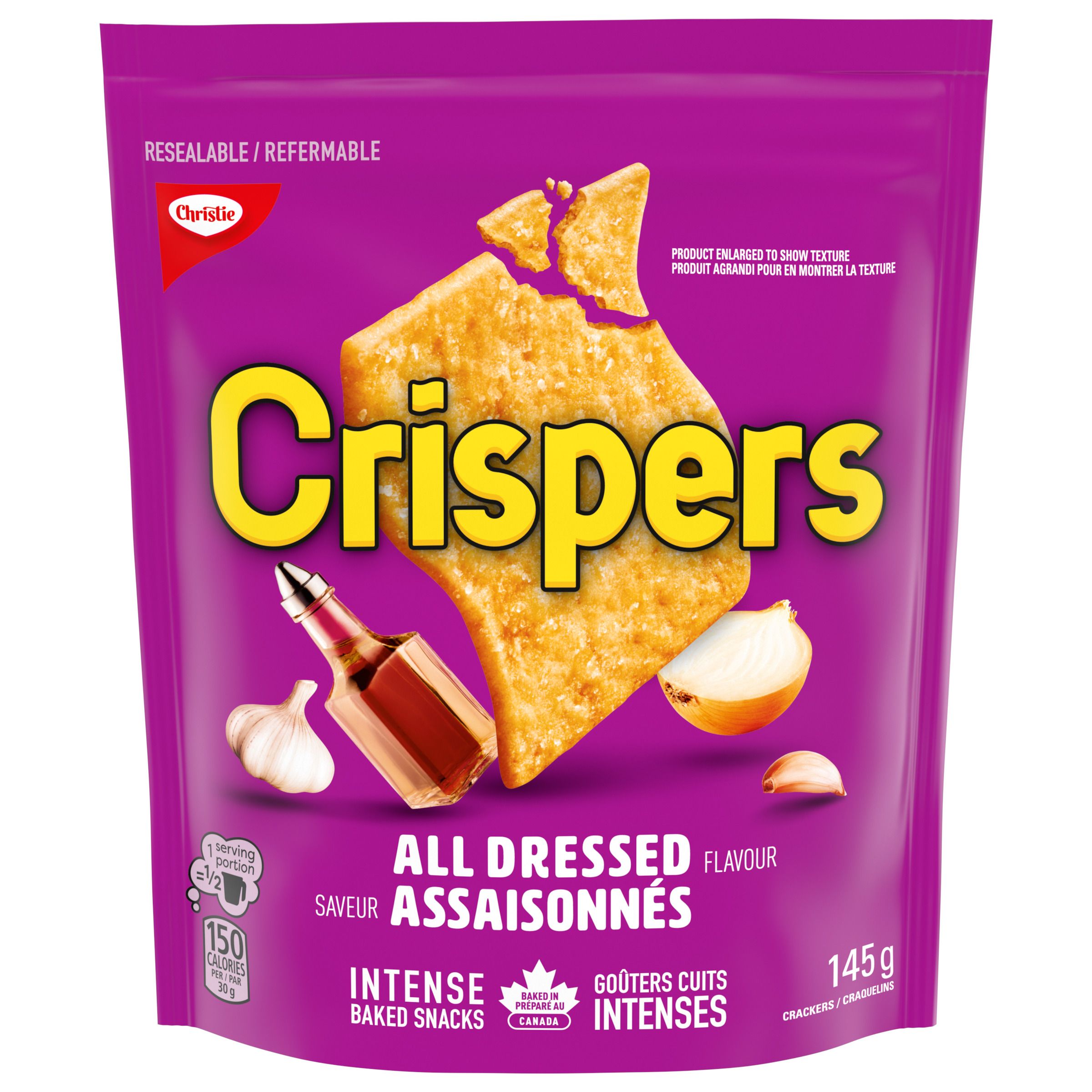 Crispers All Dressed Cracker Snacks, 145G