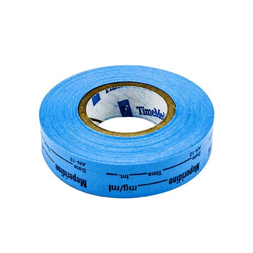 Meperidine Labels, Light Blue, Perforated Tape Style - 333/Roll