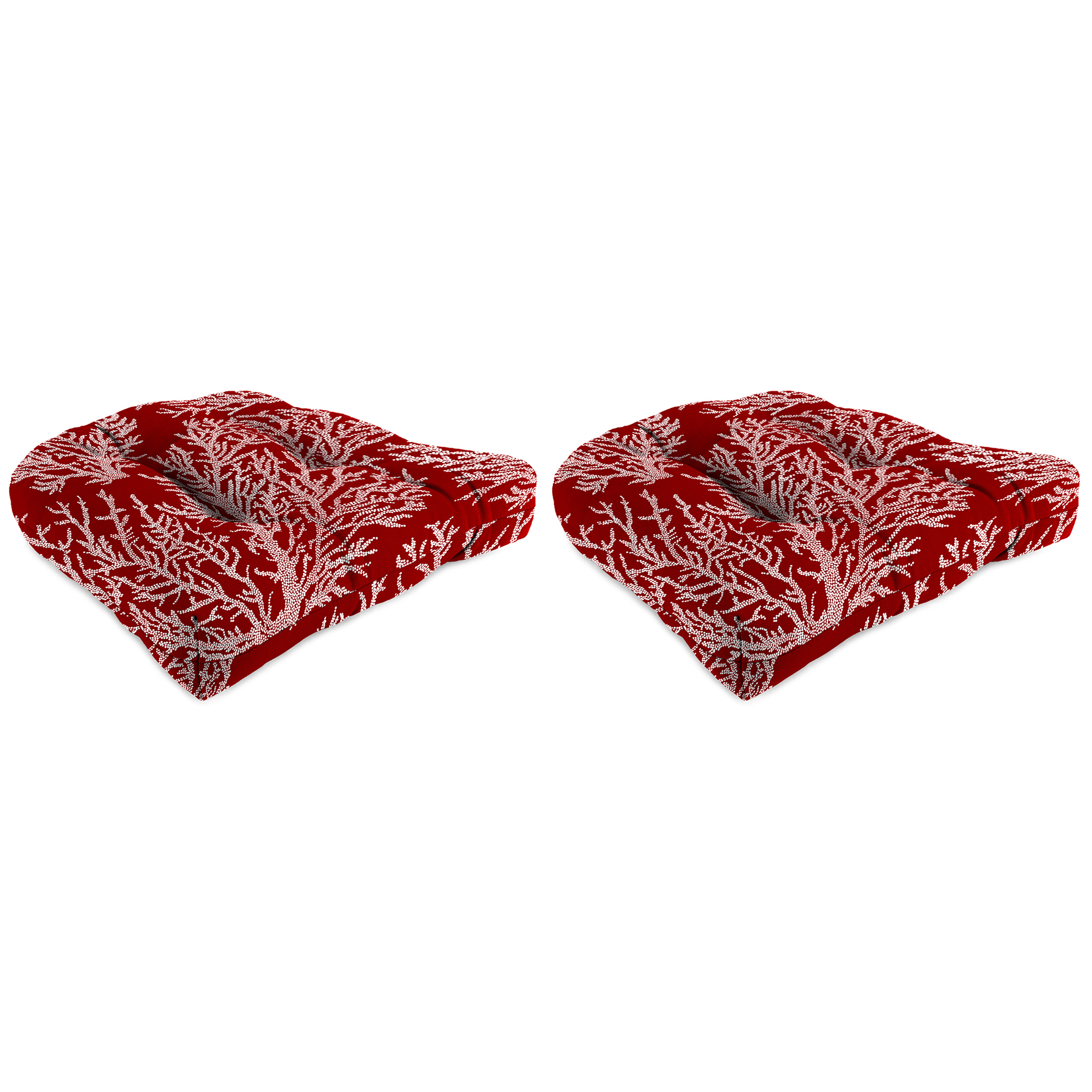 New Tufted Outdoor Patio Wicker Chair Seat Cushions 18", 2-Pack, Fade Resistant - Picture 6 of 23