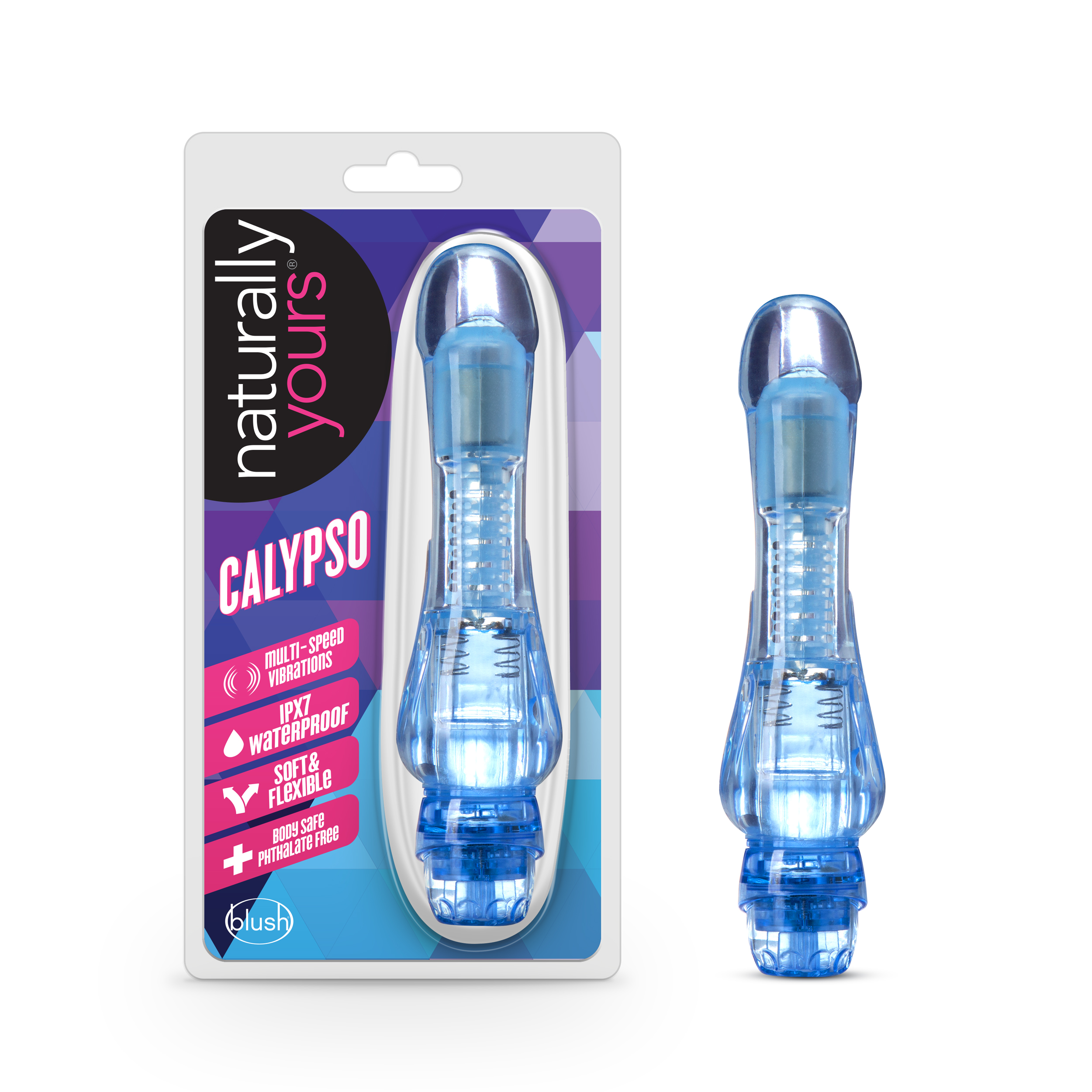 Blush Naturally Yours Calypso Blue 6.75-Inch Vibrator