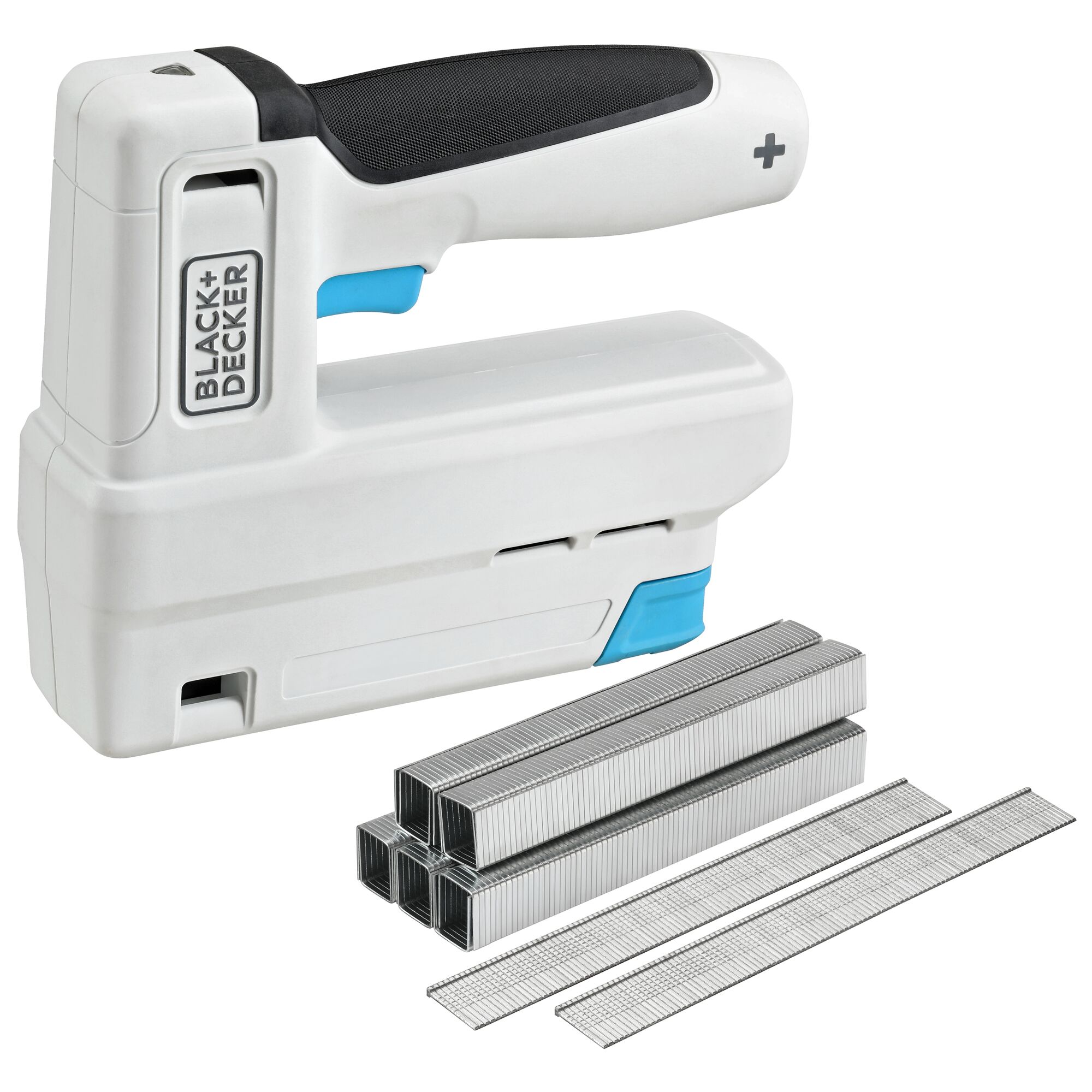 BLACK+DECKER cordless power stapler with the 800 staples and 200 brad nails that are included with purchase