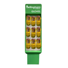 Bellingham FS9-C2354 Premium Grain Cowhide Drivers 9 Peg Free Standing Corrugated Display, 54 Pairs
