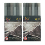  (2 ST) COLORING BRUSH 6 GRAYS