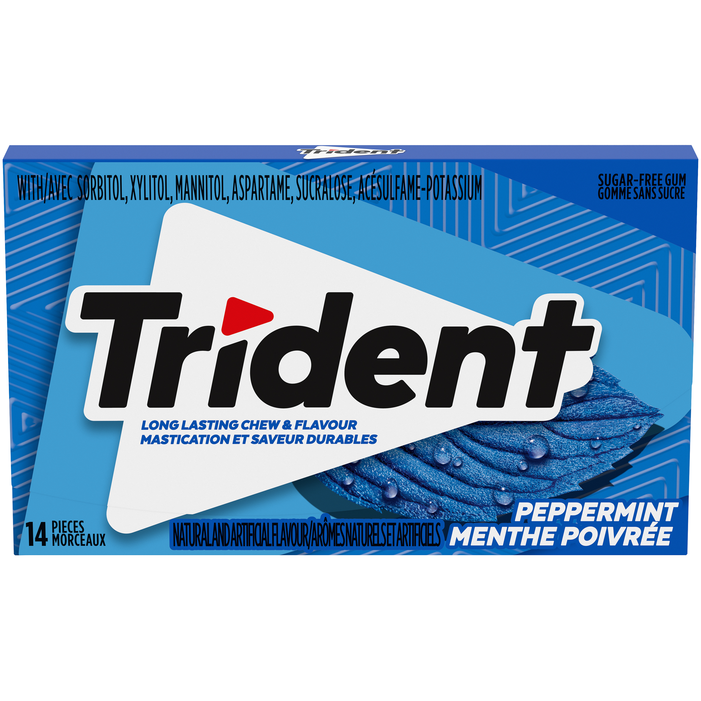 Trident Peppermint Sugar Free Gum, 14 Pieces-thumbnail-0