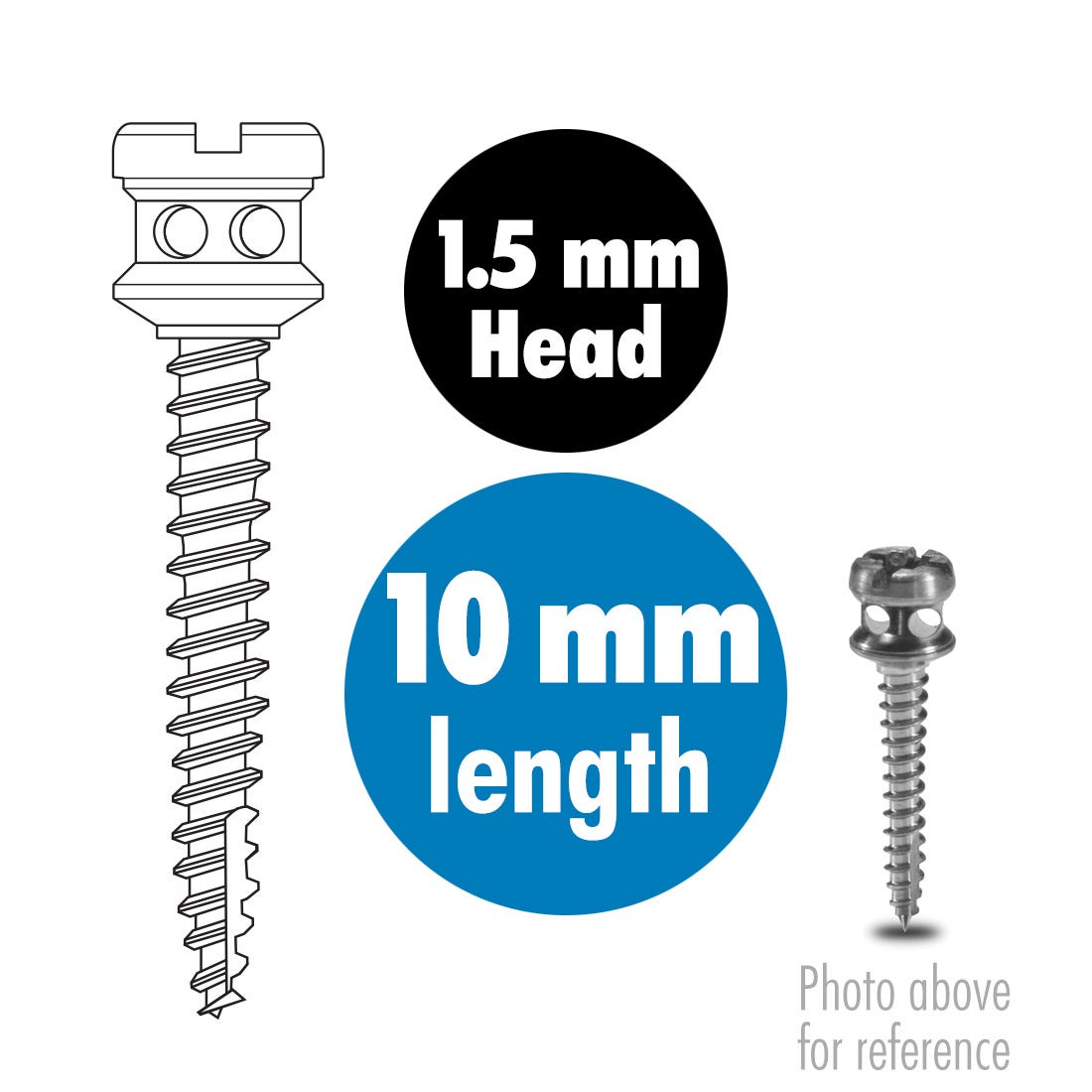 ACE Orthodontic Bone Screws 1.5mm x 10mm, sterile, titanium (sold individually)