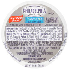 PHILADELPHIA Reduced Fat Cream Cheese Spread, 0.75 oz. Cup (Pack of 100)