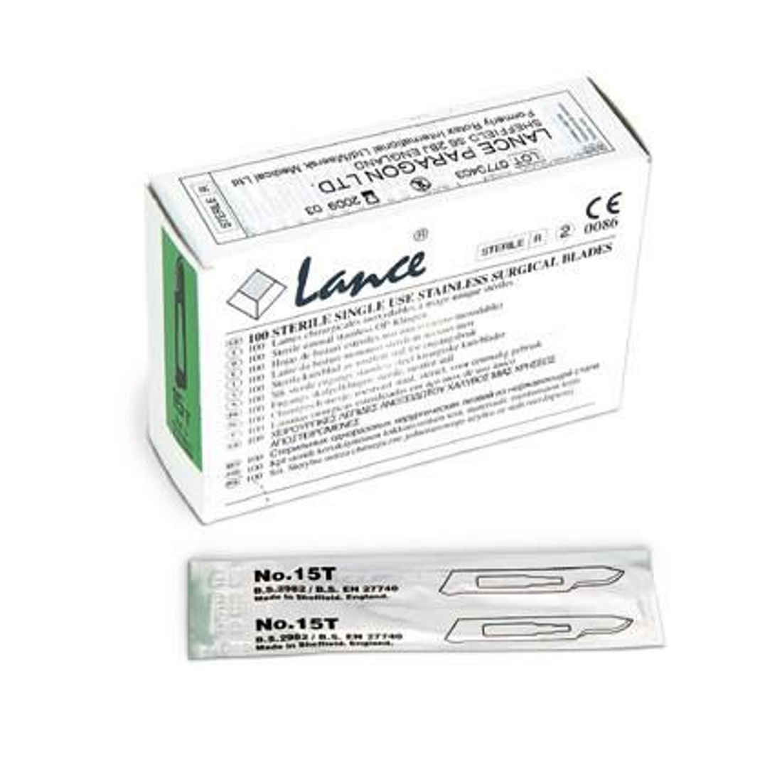 Lance Surgical Blade #15 Stainless Steel Sterile - 100/Box