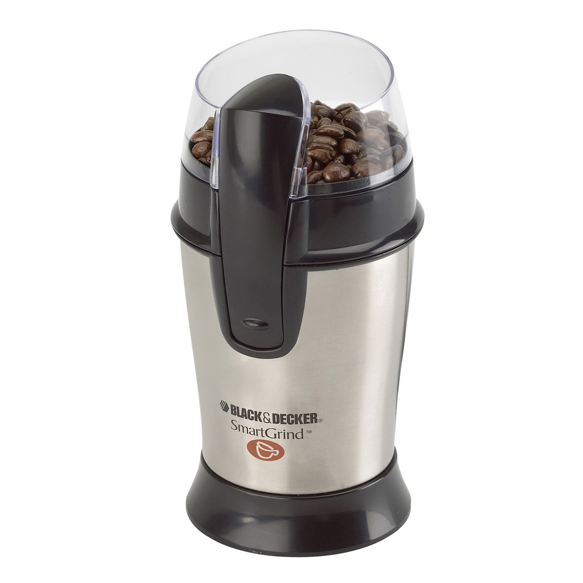 Profile of smartgrind stainless steel coffee bean grinder.
