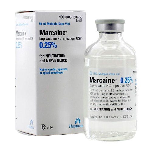Marcaine® 0.25%, 2.5mg/ml 50ml Multiple Dose Vial