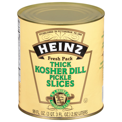  HEINZ Kosher Dill Pickle Slices #10 Can, 99 fl. oz. (Pack of 6) 