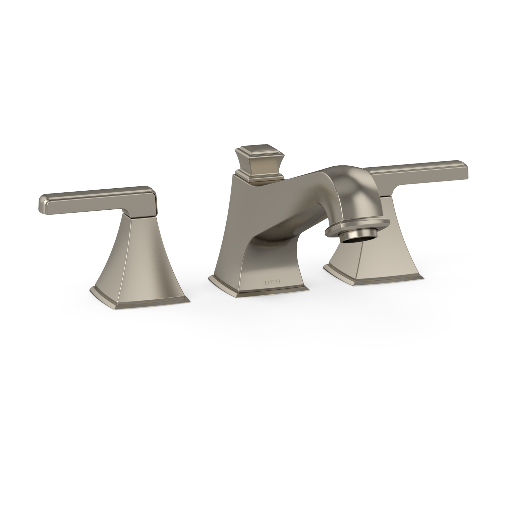 TOTO Connelly Two Handle Deck-Mount Roman Tub Filler Trim, Brushed Nickel, Brass, TB221DD#BN