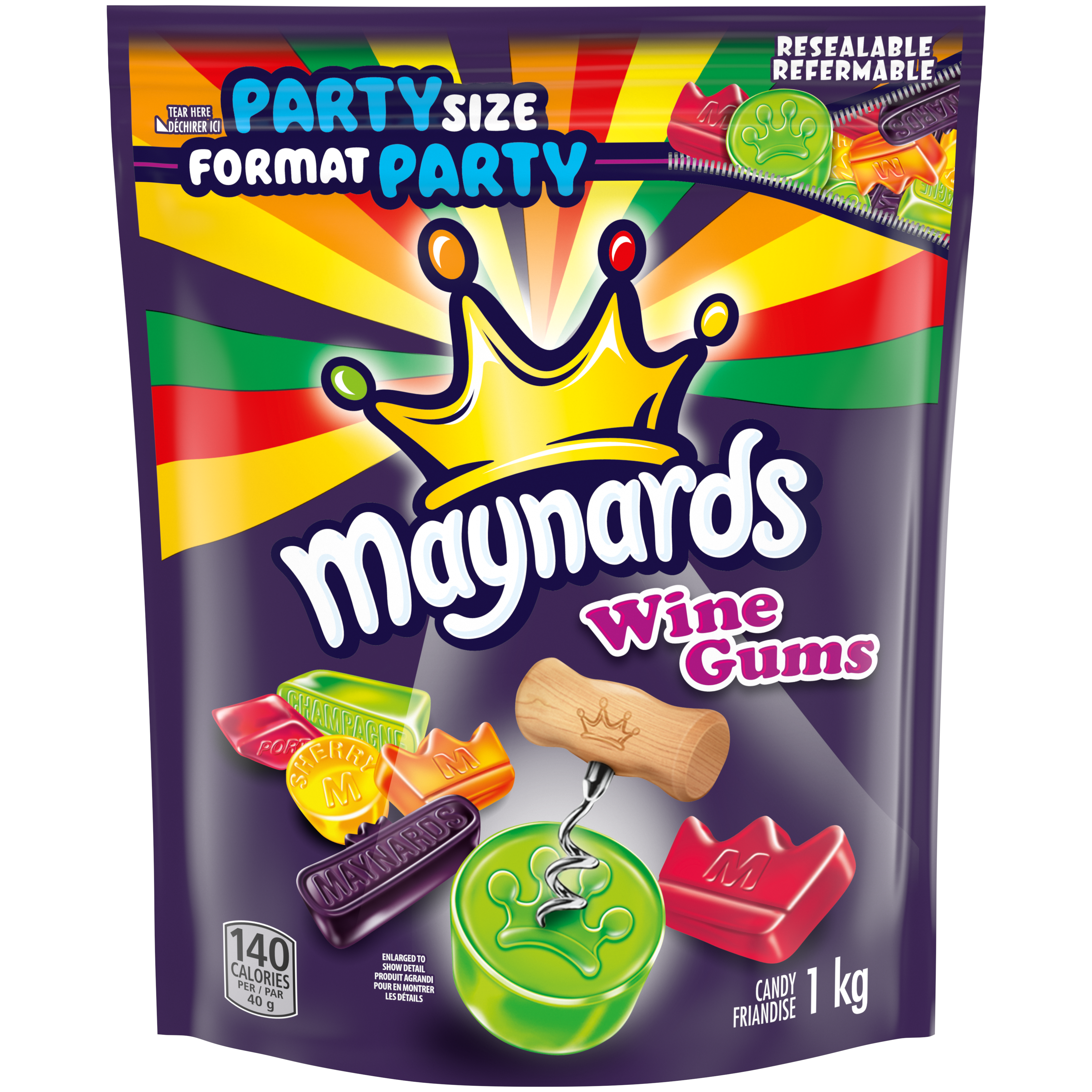 MAYNARDS WINE GUMS PARTY SIZE CANDY 1KG-thumbnail-1