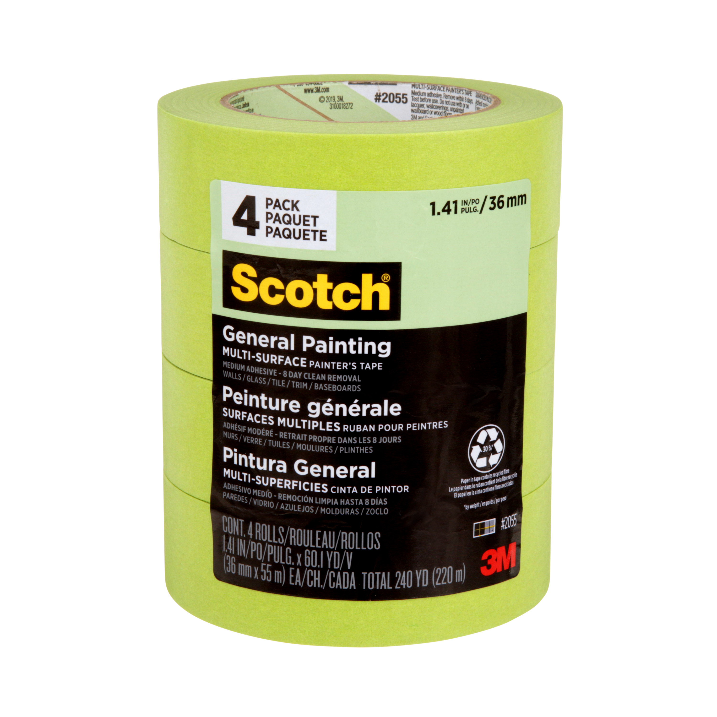SCOTCH GENERAL PAINTING M/SURFACE TAPE 36MMX55M (4PK)