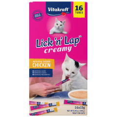 Image of Vitakraft Lick 'n' Lap Snack™ Creamy, Cat Treat with Real Chicken, Salmon Variety Pack 32ct