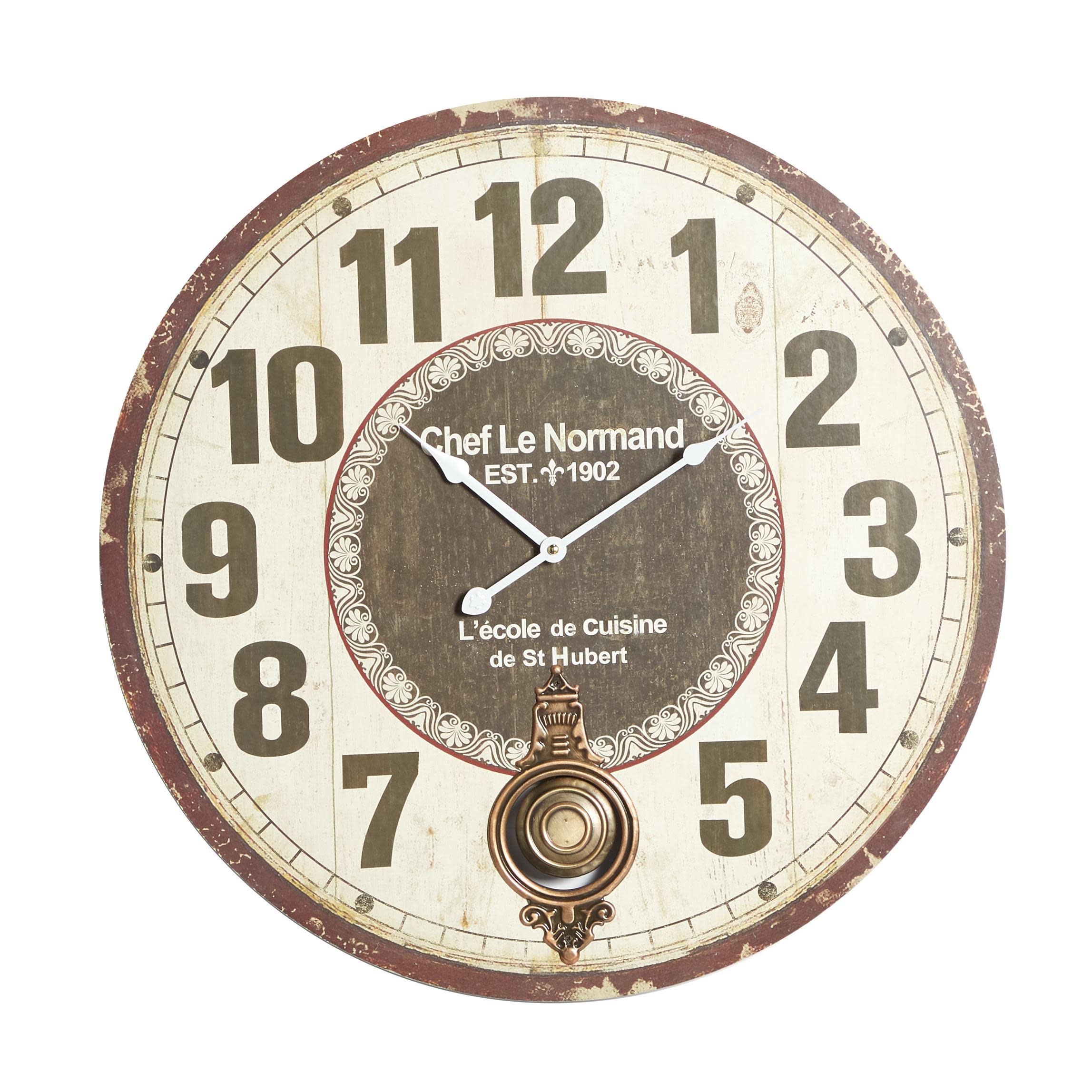 White Wooden  Wall Clock, 23" x 2" x 23"