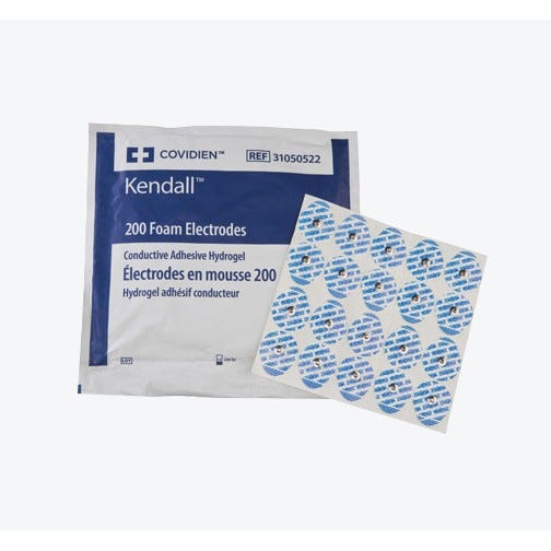 Kendall™ 200 Series Foam Electrodes on Perforated Sheets w/ Conductive Adhesive Hydrogel, 20/Sheet, 5 Sheets/Pack, 10 Packs/Case - 1000/Case
