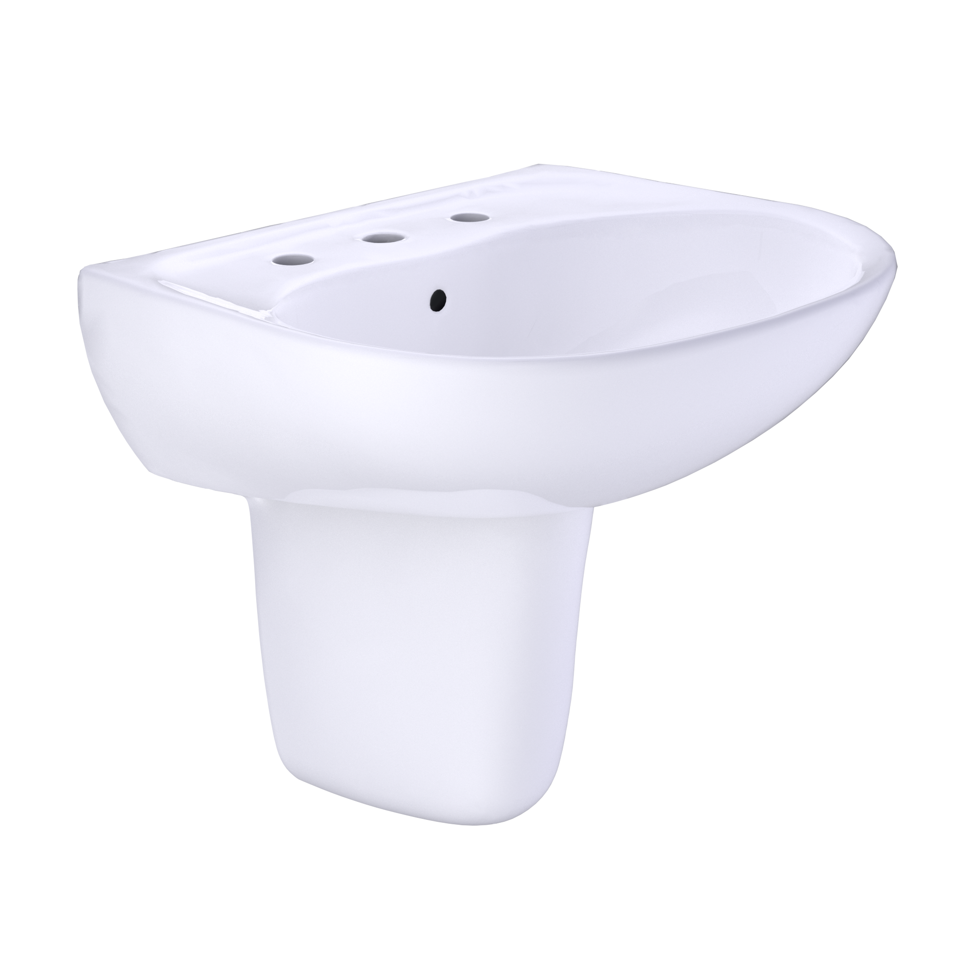 TOTO Supreme Oval Wall-Mount Bathroom Sink with CEFIONTECT and Shroud for 8 Inch Center Faucets, Cotton White, Vitreous China, LHT241.8G#01