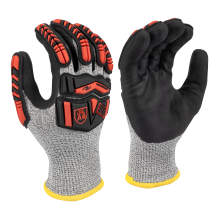 RWG816 Acrylic Lined HPPE Shell with TPR and Nitrile Palm A6 Cut Protective Glove