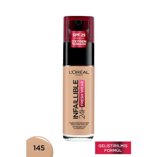 l'oréal paris infaillible 32h fresh wear c vitaminli fondöten - 145 rose beige