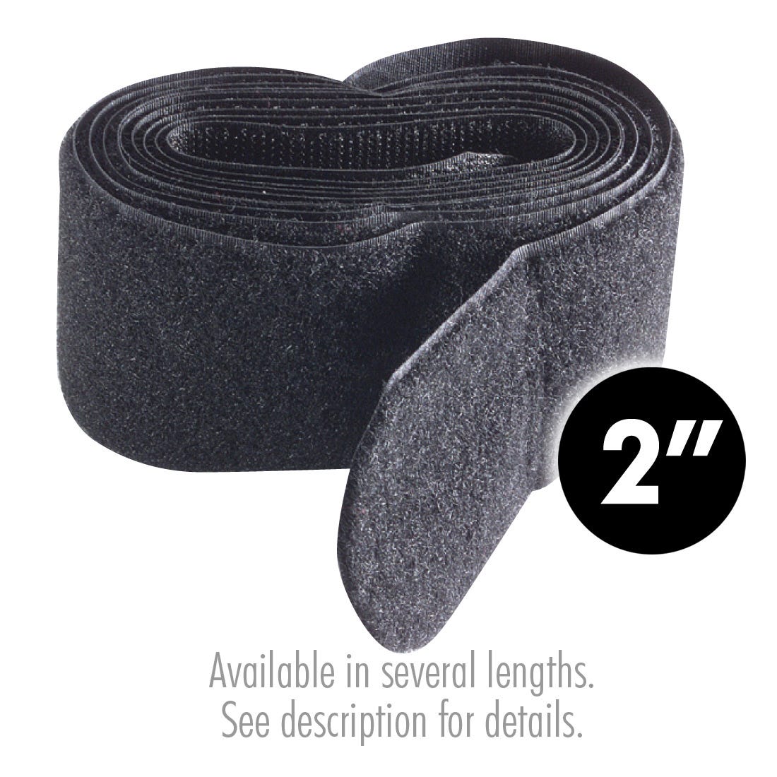 ACE Body Velcro Strap, 2" Width, Black - 6' Length