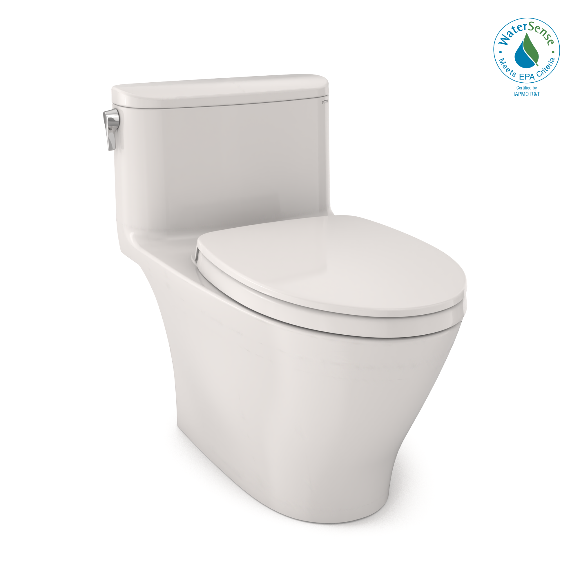 TOTO Nexus One-Piece Elongated 1.28 GPF Universal Height Toilet with CEFIONTECT and SS124 SoftClose Seat, WASHLET+ Ready, Colonial White, Vitreous China, MS642124CEFG#11