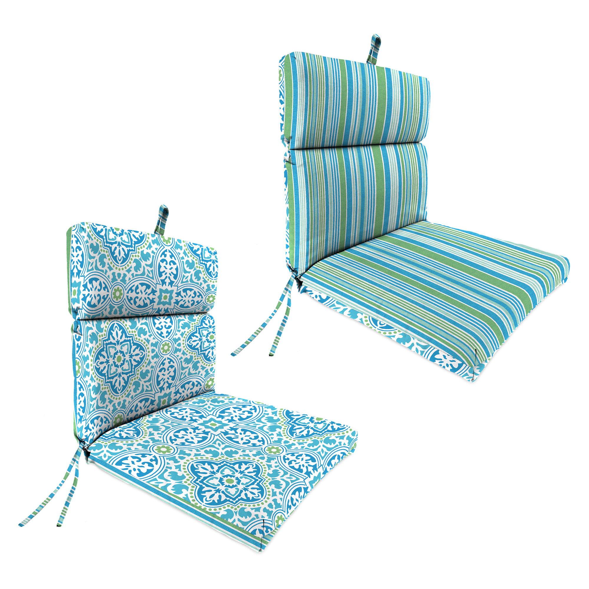 New Outdoor Dining Lounge Chair Cushion with Ties and Loop 22" x 44", UV Treated - Picture 11 of 24