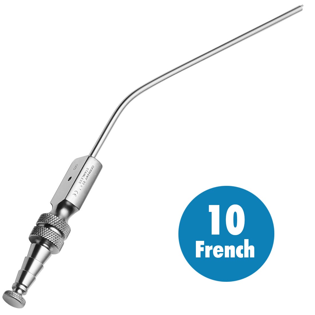 Frazier Suction Tip, 10 French, approx 3.33mm opening, 30 degree angle, delicate tip