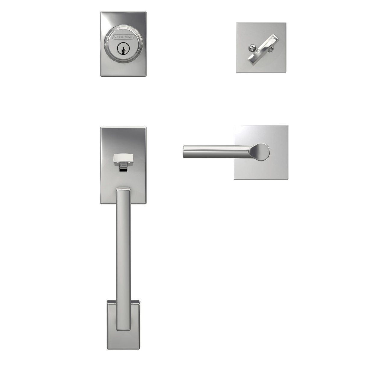 Custom Single Cylinder Handleset and Broadway Lever with Collins Trim