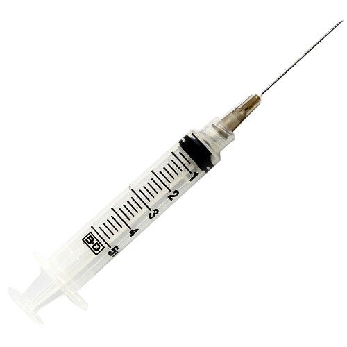 5 cc BD Luer-Lok™ Syringe w/21ga x 1 1/2" BD PrecisionGlide™ Needle, Regular Wall, Regular Bevel, Sterile - 100/Box
