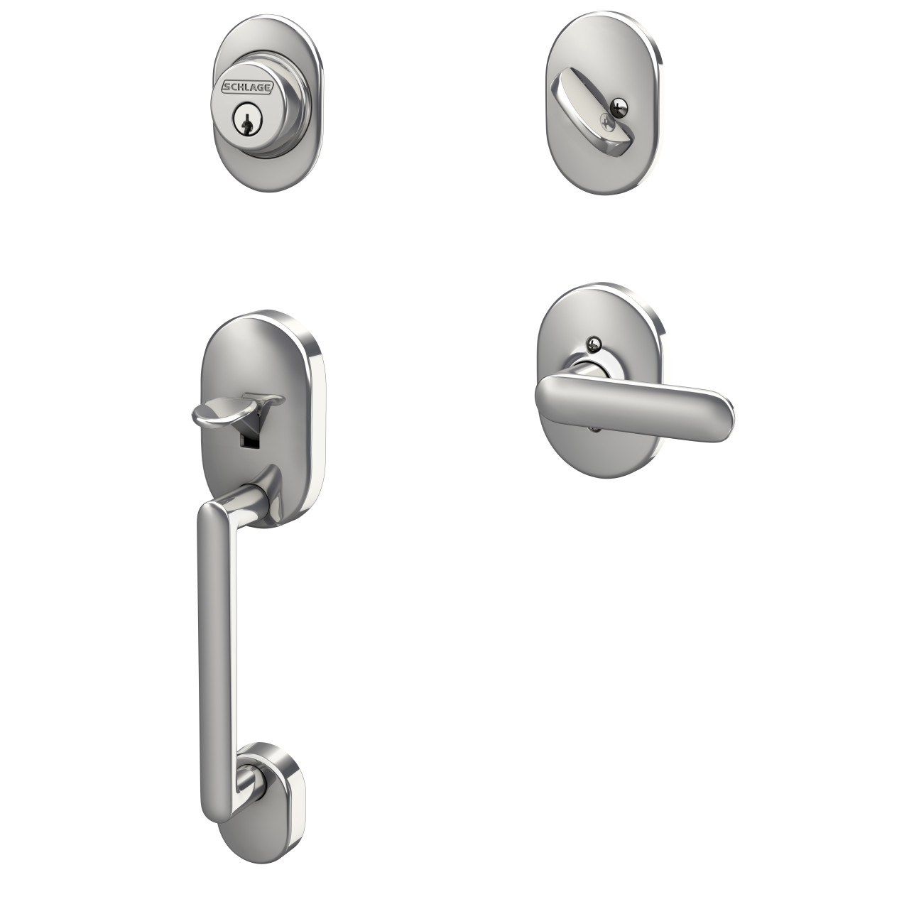 Single Cylinder Handleset and Davlin Lever with Remsen Trim
