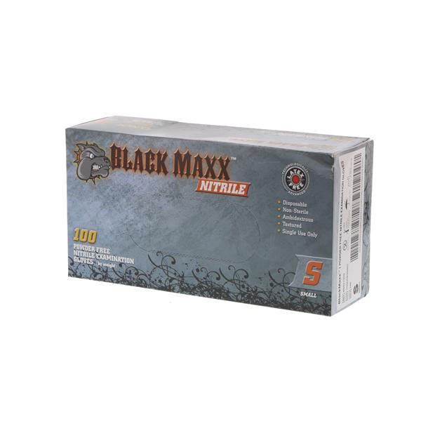 Black Maxx® Nitrile Exam Gloves Small, Latex Free, Powder Free- 100/Box