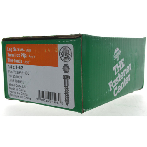 Zinc Hex Lag Screws 1/4"20 x 11/2"
