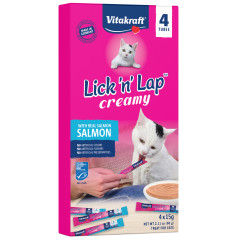 Image of Vitakraft Lick 'n' Lap Snack™ Creamy, Cat Treat with Real Salmon, 4 Count