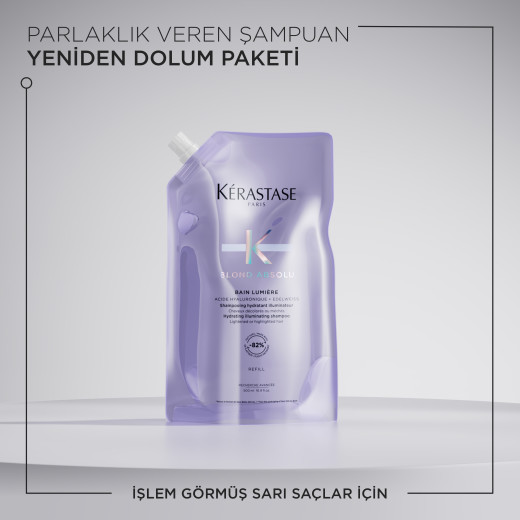 bain lumiere işlem görmüş sarı saçlar için parlaklık veren şampuan dolum paketi