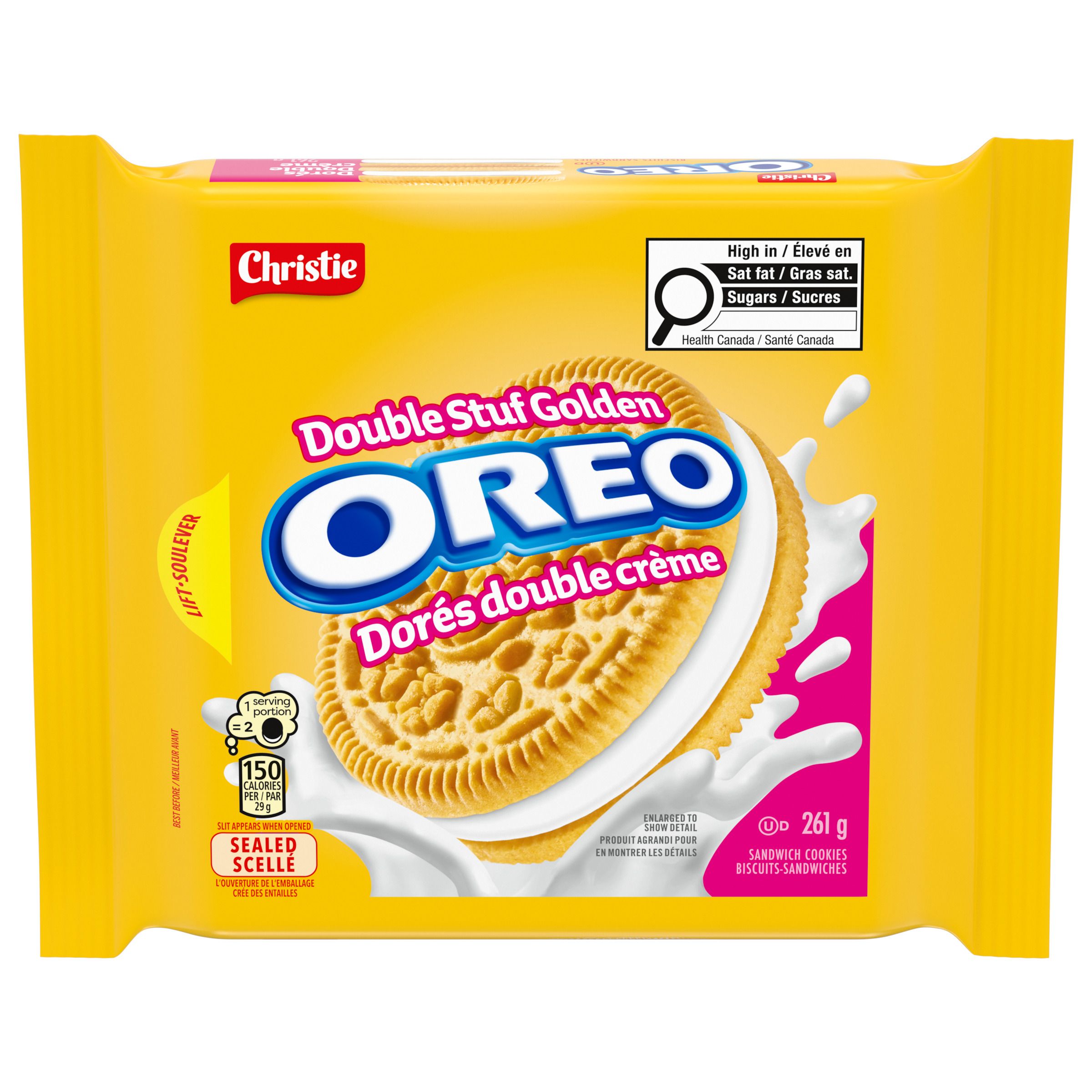 Oreo Double Stuf Golden Sandwich Cookies, 261G