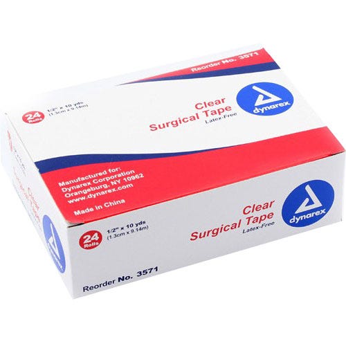 Surgical Tape Transparent 1/2" x 10Yds - 24/Box