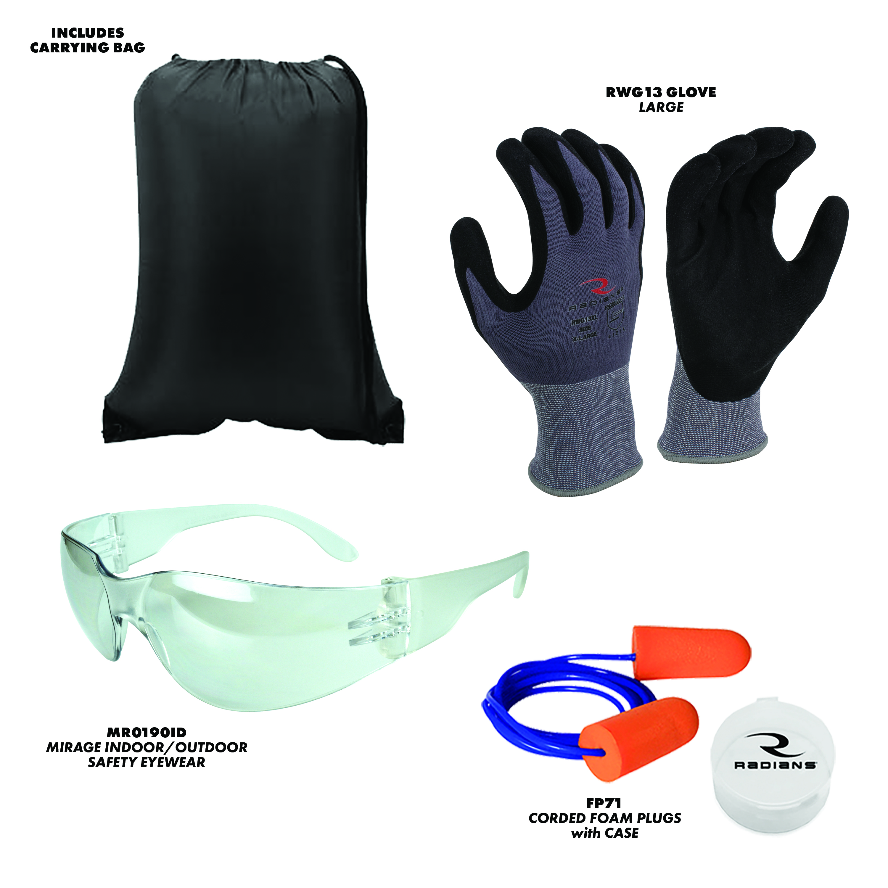 Radians Base Starter Kit - Size L Glove, Bag