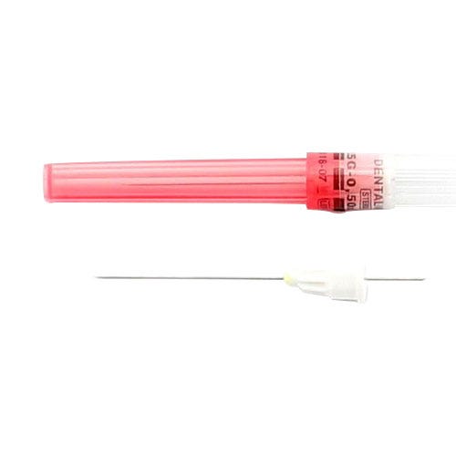 Septoject® Dental Needle 25 G Long, Plastic Hub, Red - 100/Box