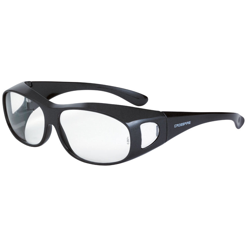 OG3 Over the Glass Safety Eyewear - Shiny Pearl Gray Frame - Clear Lens - Large
