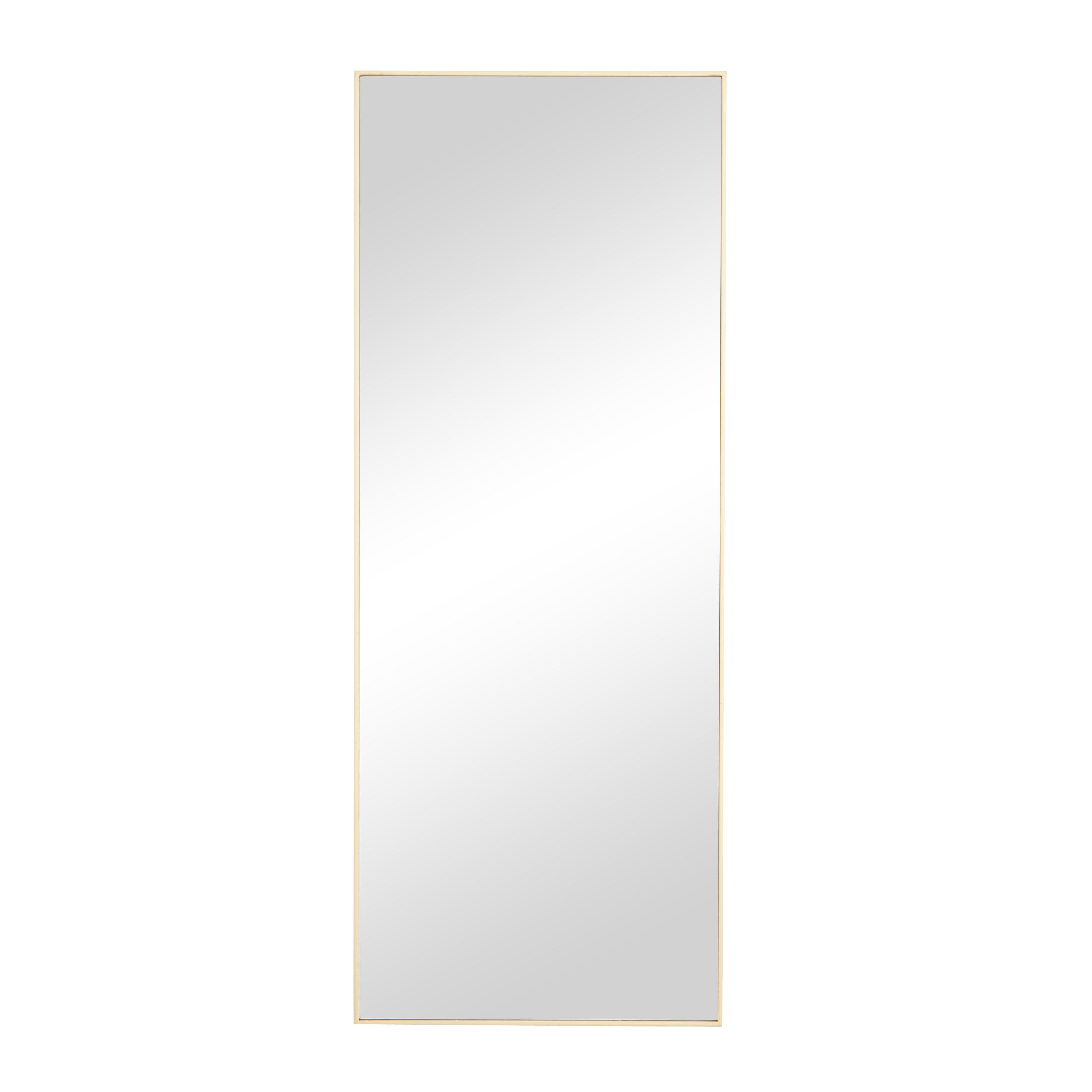 Gold Wooden  Room Wall Mirror with Thin Frame, 14" x 1" x 36"