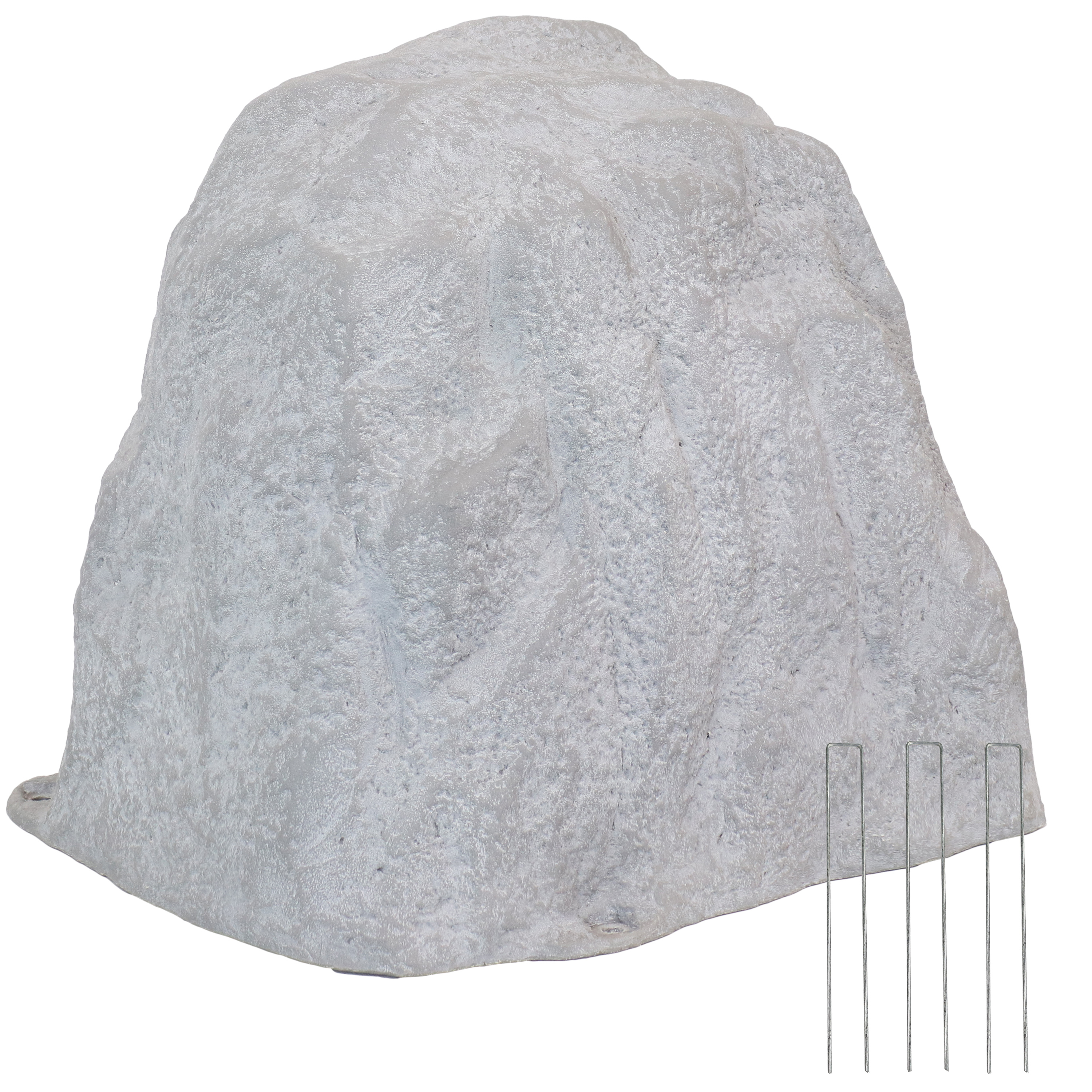 Artificial Polyresin Landscape Rock with Stakes - Gray