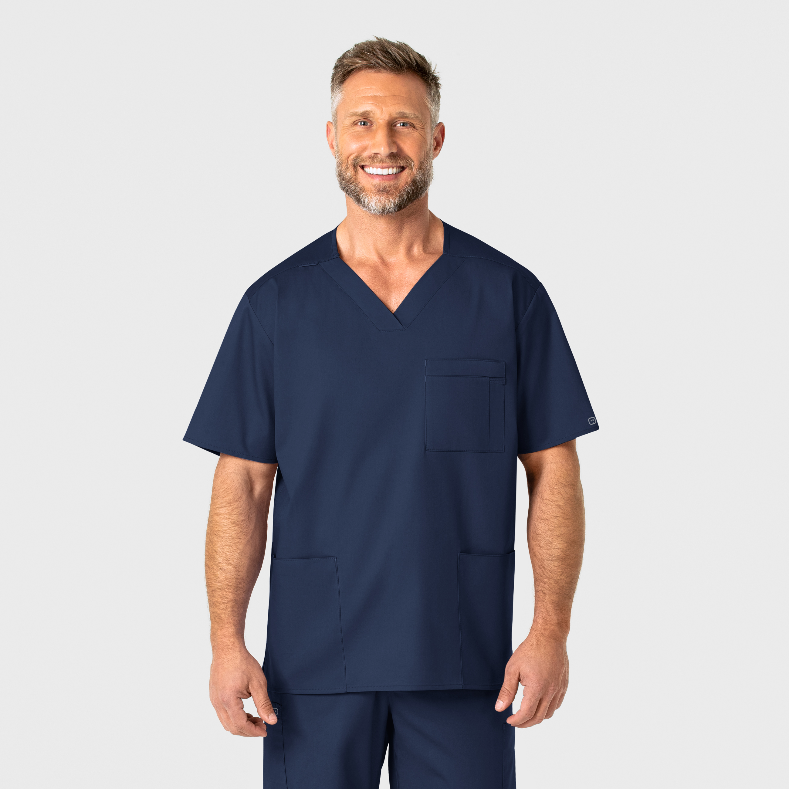 Worcester State Nursing Men&#8216;s V-neck Scrub Top-Wonder Wink