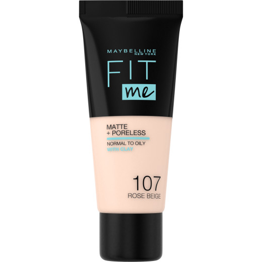 maybelline new york fit me matte+poreless fondöten - 107 rose beige