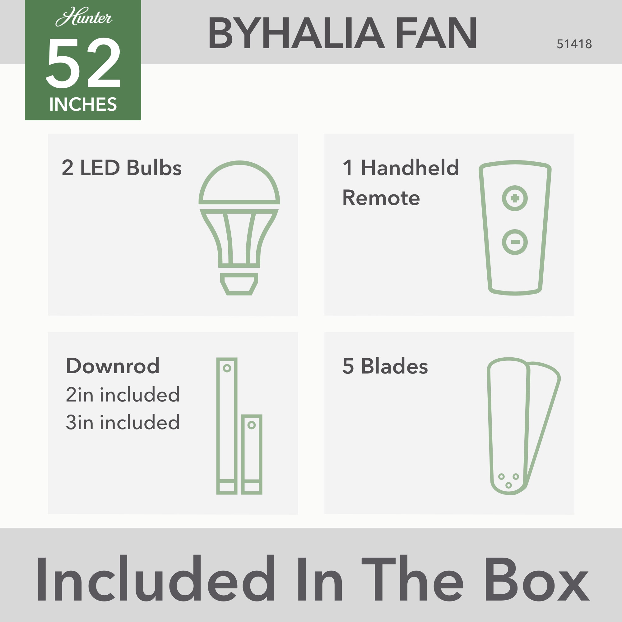 Byhalia with LED Light 52 inch Ceiling Fan Hunter Fan